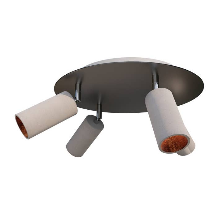 Lampada da soffitto Betoniq «Donoma» 4 fiamme in rame per la vendita all'ingrosso da parte di TIVENDIS