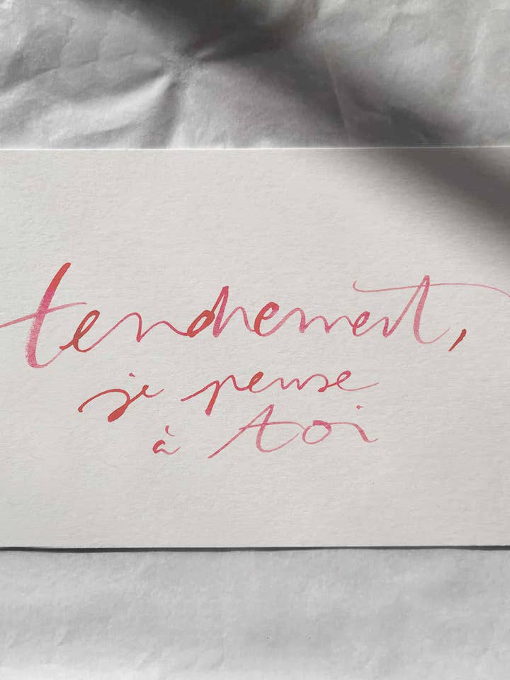 “Tenderly, I think of you” card for wholesale by Tifalia