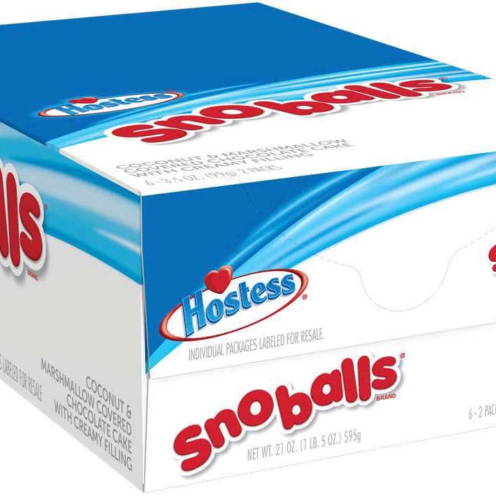 Long Island Candy Factory - Wholesale Cupcake - Hostess Snoball Snowball 2 Pack 3. Oz, 6 Ct SINGLE SERVE