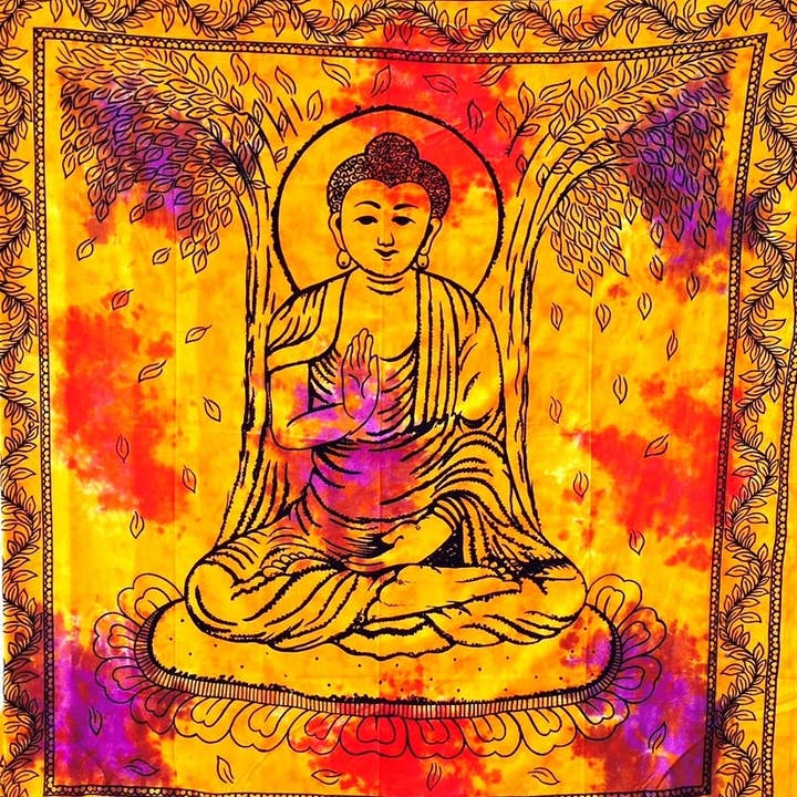 Green Tree - Wholesale Tapestry/Textile - Multicolor Budha Tapestry