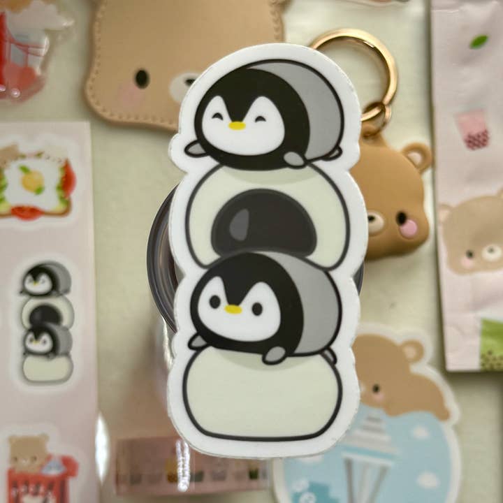 drawwithkristi - Wholesale Sticker - Penguin Black Sesame Mochi Vinyl Sticker0