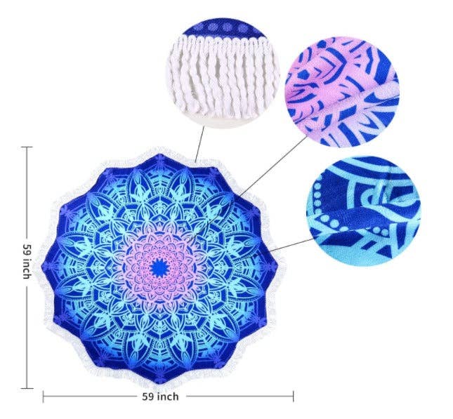 VIGOR - Wholesale Beach Towel - High Quality Round Bohemian Blanket Hippie Indian Throw Blan2