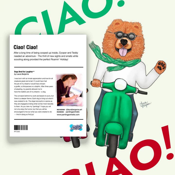 Laura Bergsma Studio - Vendita all'ingrosso Stampa artistica - Stampa artistica Chow Chow Dog, Ciao! Ciao!3