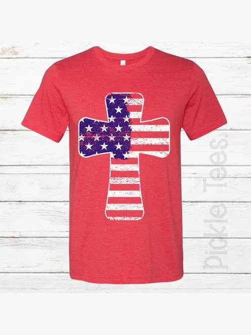 Cross - Patriottische bemanning voor wholesale door Pickle Tees Wholesale