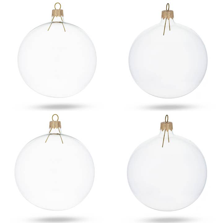 Set of 4 Clear Glass Ornaments DIY Craft for wholesale by BestPysanky
