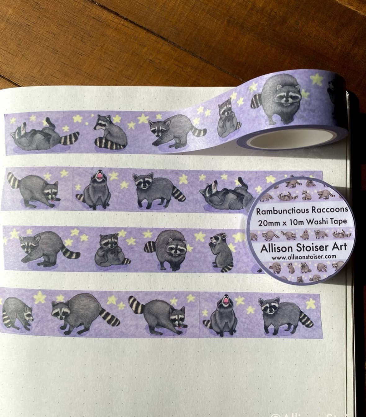 Allison Stoiser Art - Wholesale Washi Tape - Rambunctious Raccoons Washi Tape2