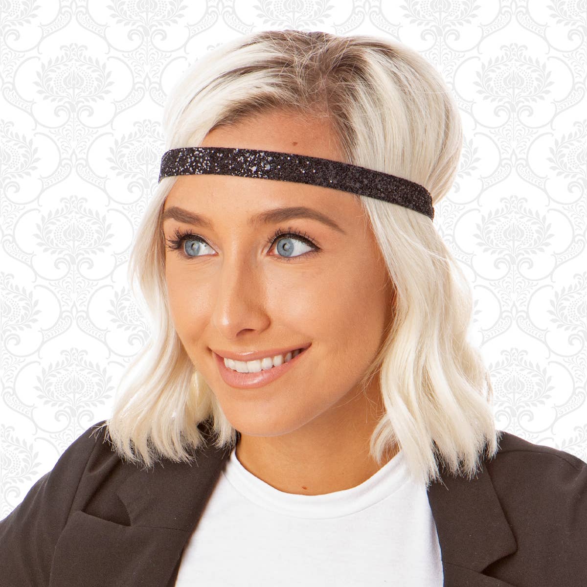 Hipsy - Wholesale Fashion Headband - Women's - Hipsy Adjustable No Slip Skinny Bling Glitter Headband0