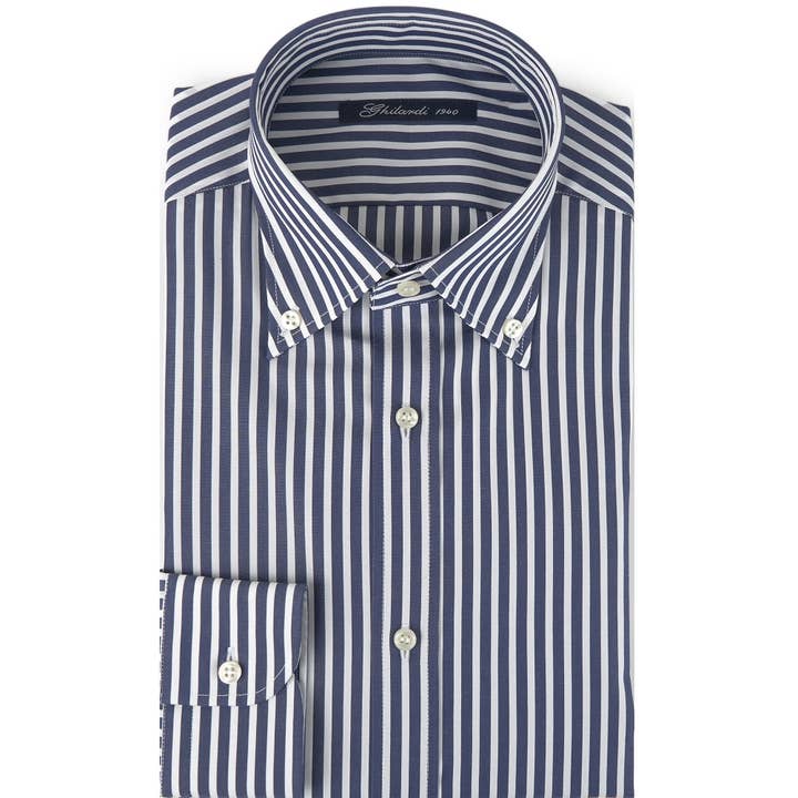 GHILARDI 1940, E. MECCI - Wholesale Shirt - Men's - Men's striped poplin shirt Made in Italy5