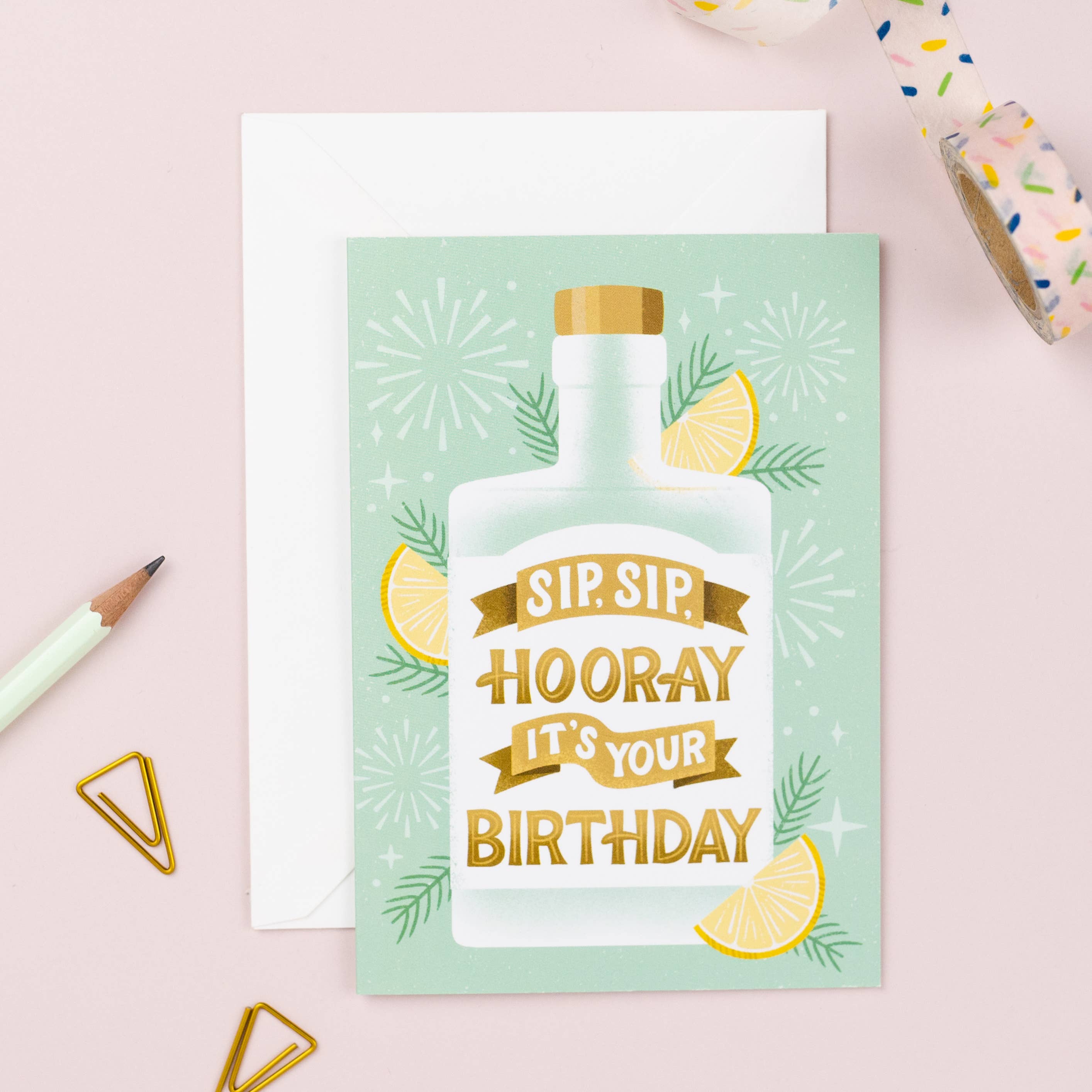 Ricicle Cards – wholesale Birthday card – Birthday Card – Sip Sip Hooray Drinks Design for Men3