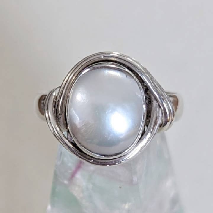 SALE Paloma Pearl Sterling Silver Ring for wholesale by Saraswati Imports