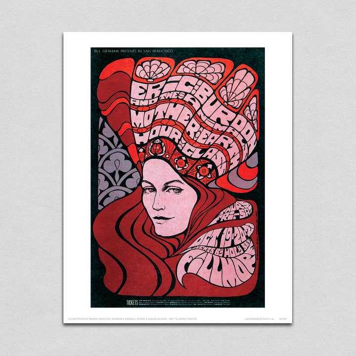 Fillmore Queen - Psychedelic Posters Print for wholesale by Laughing Elephant