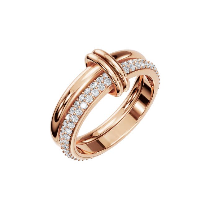 PureYou Jewelry - Wholesale Wedding Band/Ring - 14K Gold Multi Link Connected Ring, Interlocking Ring10