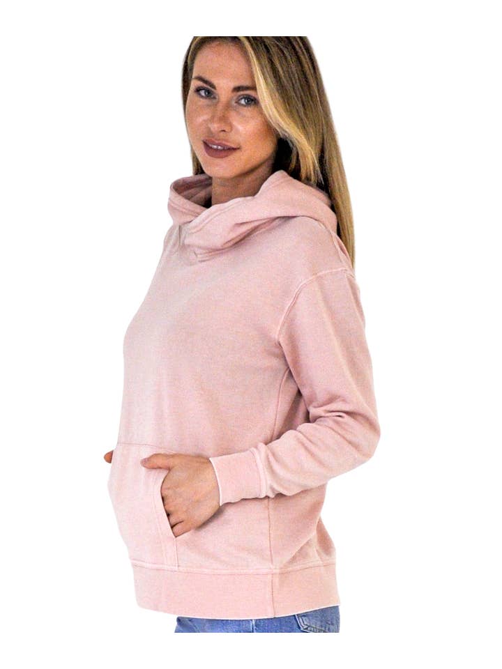 U.S. Apparel - Wholesale Hoodie - Women's - Ladies Crossover Hoodie - Garment Burnout Fleece