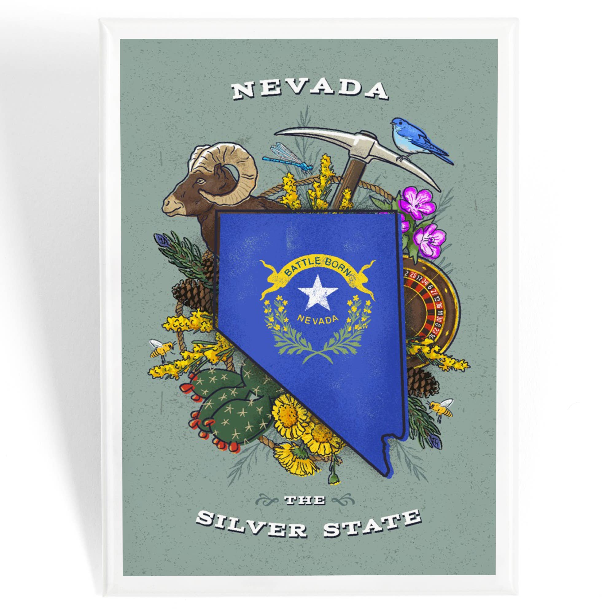 Lantern Press - Venta al por mayor Imanes - MAGNET Nevada, Tesoro Estatal0