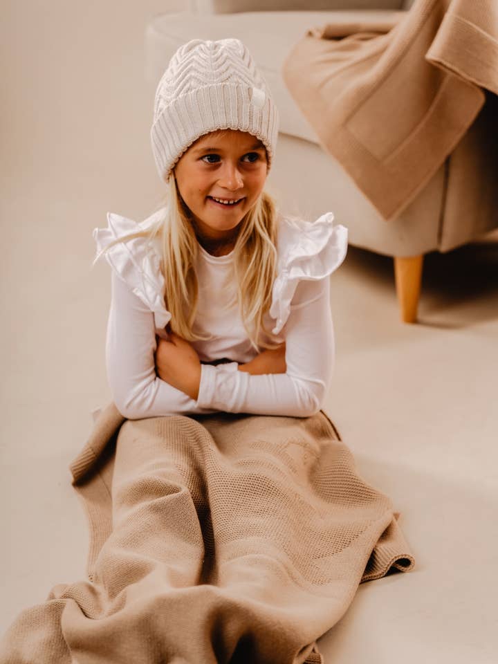 Creamy white Girl's Flutter Sleeves Top for wholesale by Petiteaude