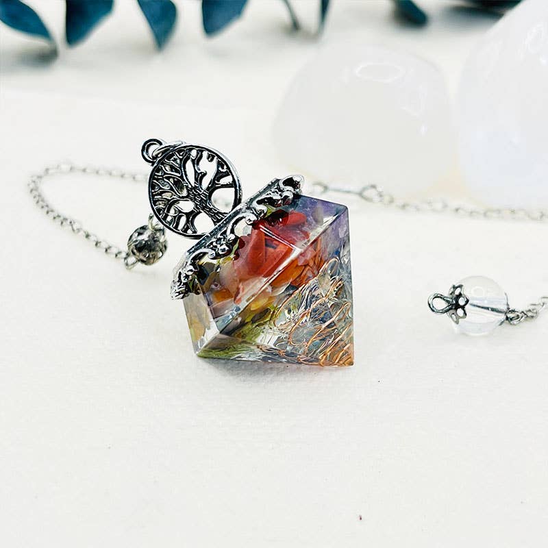 GemMeet – wholesale Andlig sten/kristall – Kristallgeometriskt Livets träd pendel6