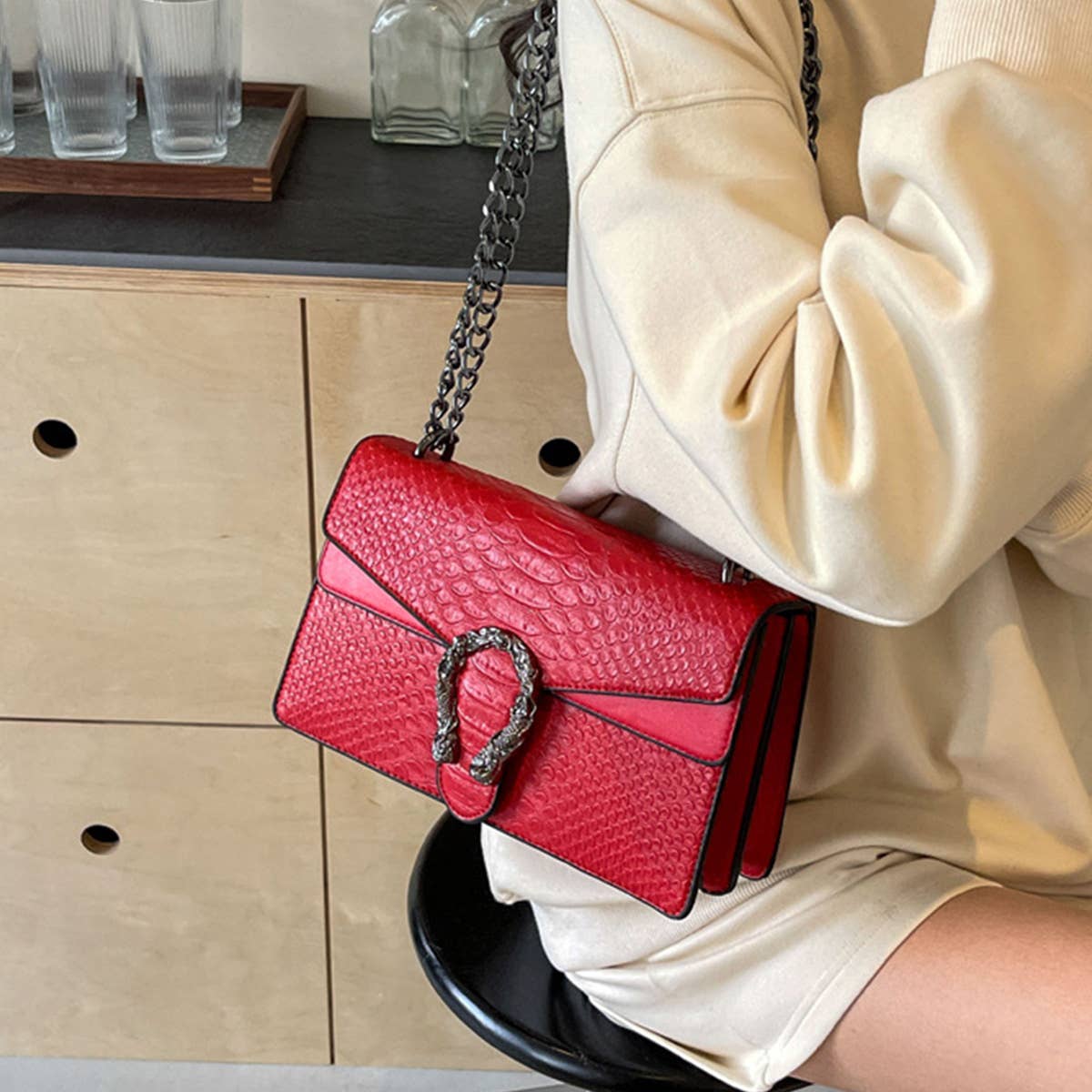 ACCITY - Wholesale Crossbody Bag - Women's - 2024 NEW CROSSBODY CHAIN SMALL SQUARE BAG_CWAB246111