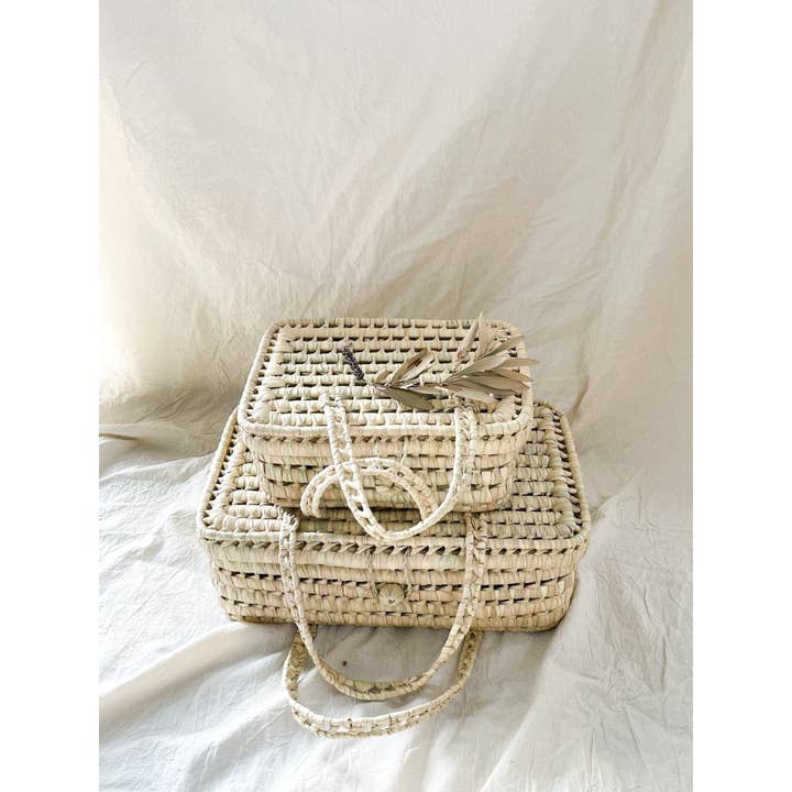 Casa Blue Swim - Wholesale Luggage - HANDWOVEN PALM SUITCASES SET OF 22