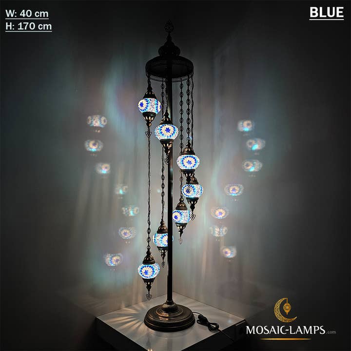 7-in-1 Globe Turkish Mosaic Lamp, Moroccan Style for wholesale by Mosaic Lamps