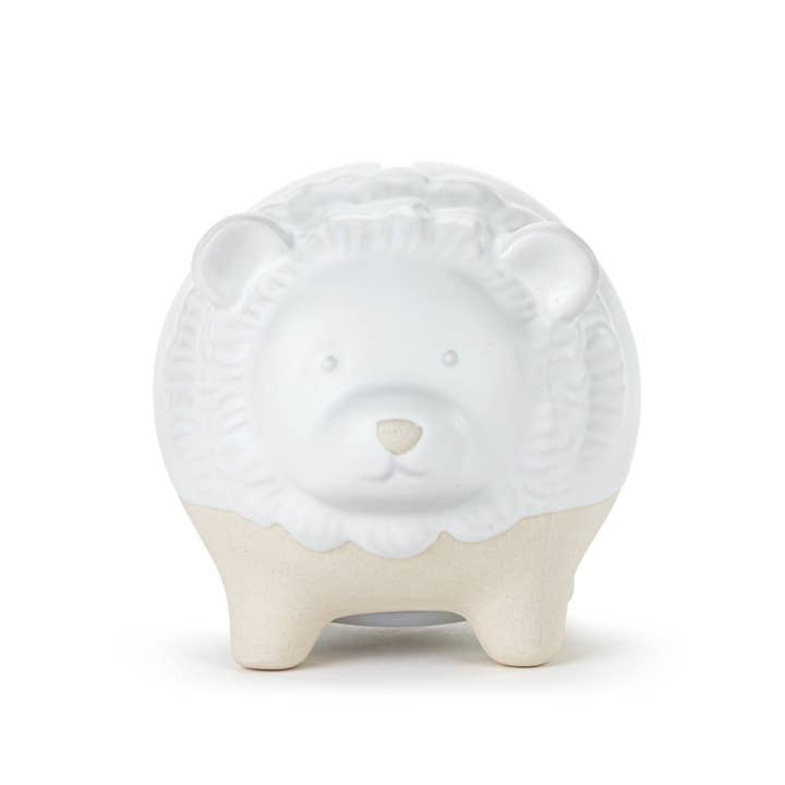 DEMDACO - Wholesale Money/Piggy Bank - Kids & Baby - Handcrafted Off-White and Brown Lion Money Bank