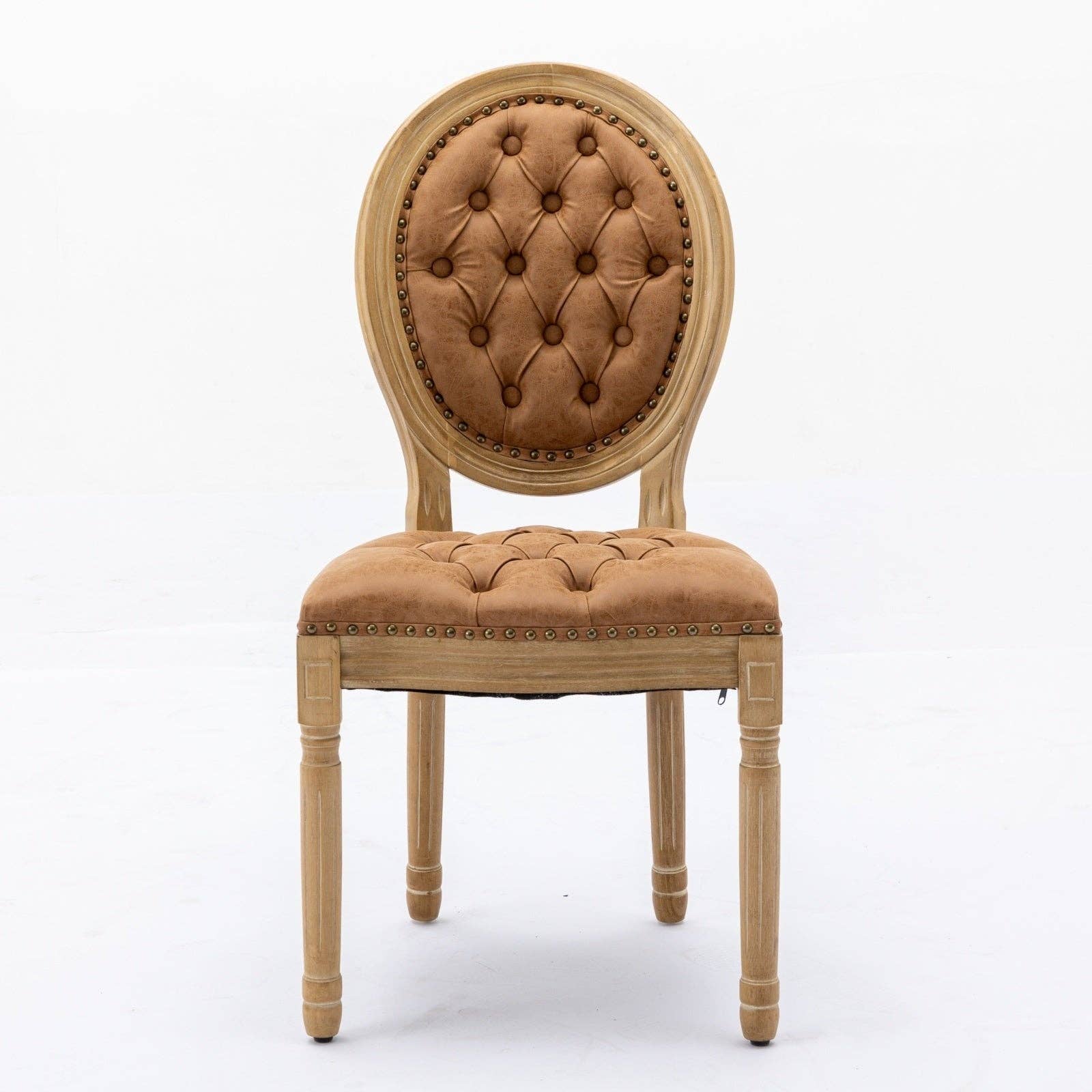 BlakOutlet - Vente Chaises - Ensemble de 2 chaises de salle à manger antiques en bois massif de style français2