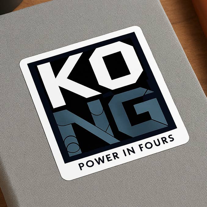 KONG Mahjong Sticker – Power in Fours Square Sticker for Tile Game Fans for wholesale by Wear Us Out
