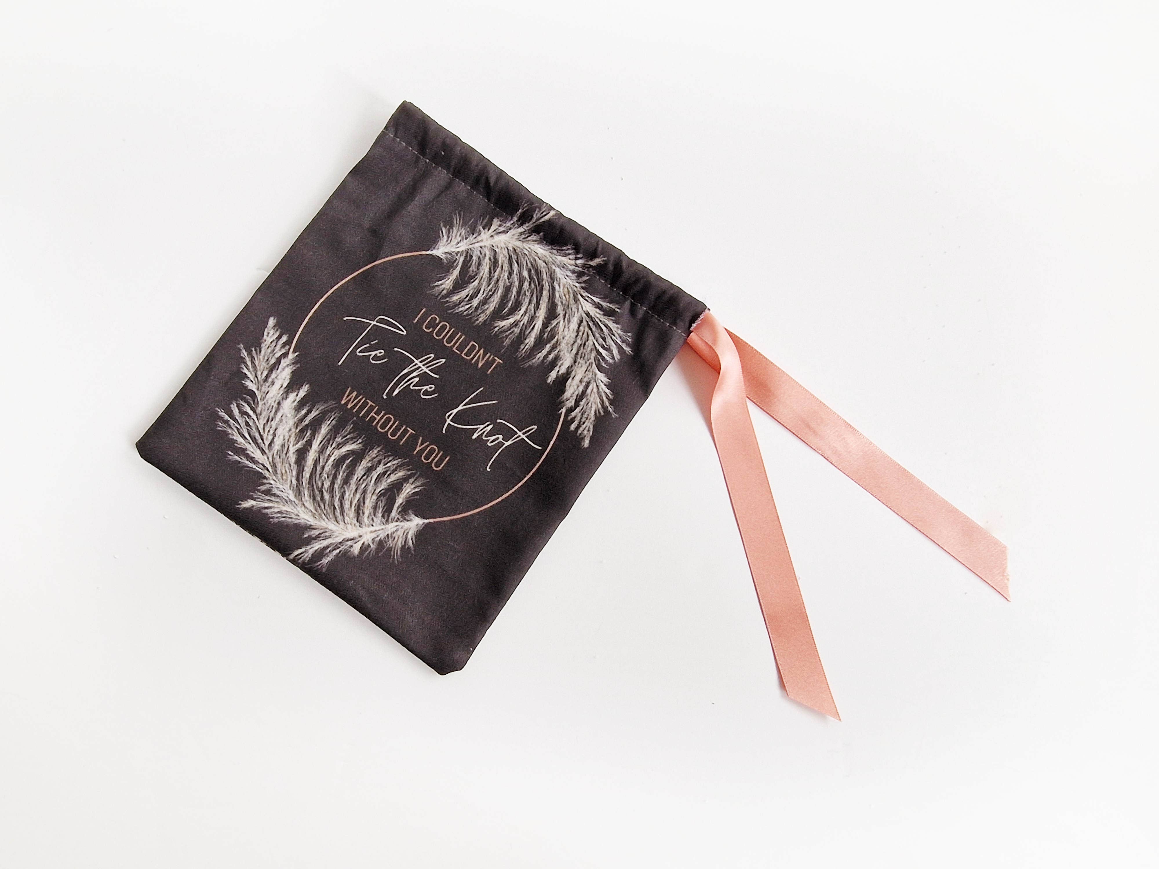 Six Acre Meadow – wholesale Gift bag – Wedding and Bridesmaid Gift Pouch in Dark Grey/Rose Gold1