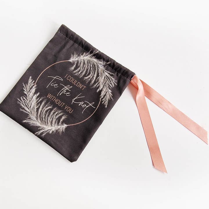 Six Acre Meadow – wholesale Gift bag – Wedding and Bridesmaid Gift Pouch in Dark Grey/Rose Gold1