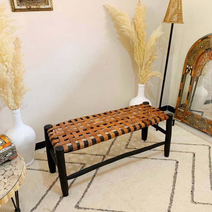 Palmeraies – wholesale Bänk – läder svart bänk