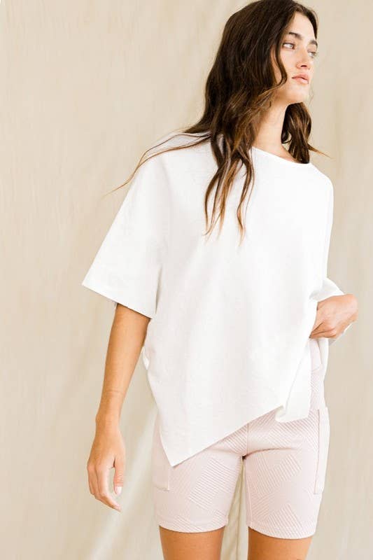 Ivory IT2115 Asymmetric & Crossover Hemline Poncho Top for wholesale on Faire7