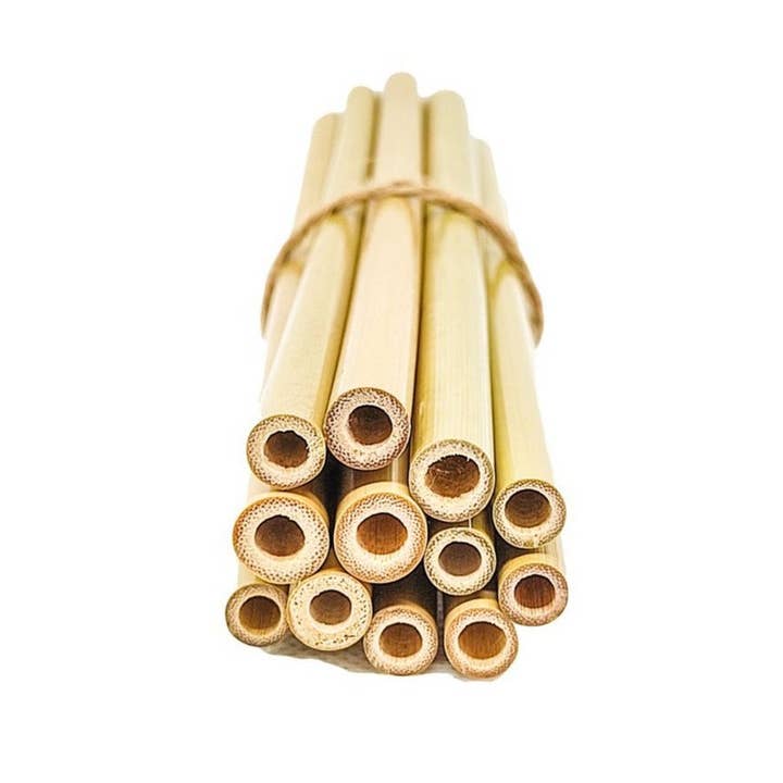 Bambooju - Wholesale Drinking Straw - 6 Pailles en Bambou l Grand modèle1