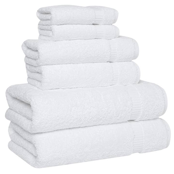 Serenity Luxury Collection 6-Piece Turkish Towels - White for wholesale on Faire
