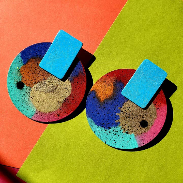 AND-MADE by Hand - Wholesale Dangle Earrings - KELLI - Abstract Stud - 2 Sizes2