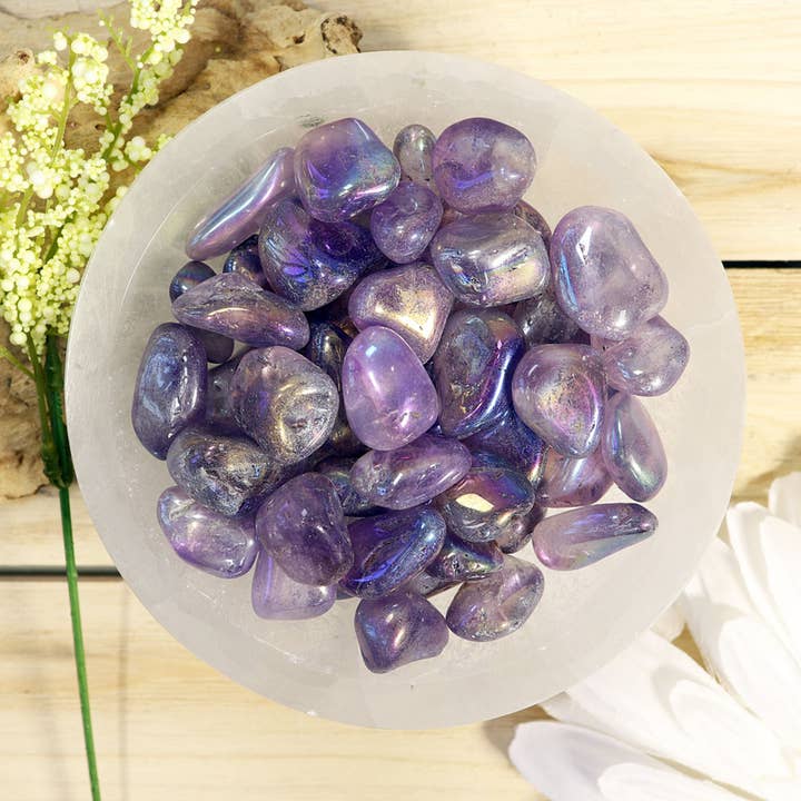 Natures Artifacts Inc - Wholesale Spiritual Stone/Crystal - 1 lb Tumbled Stones: Angel Aura Amethyst | Angel Aura1