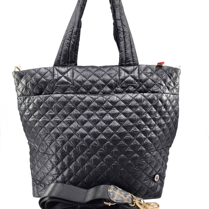 Hatzzi - Wholesale Tote Bag - Women's - Large Nylon Quilted Puffer Top Zip Tote7