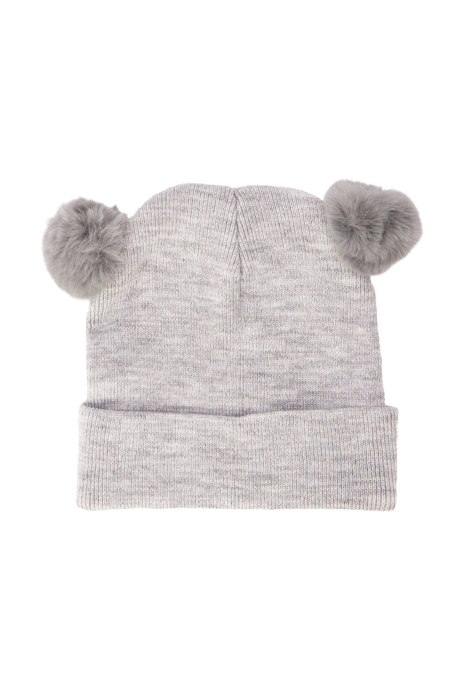 ASSORTED Kids Dreamy Eyes Double Pom Pom Knitted Beanie for wholesale on Faire2
