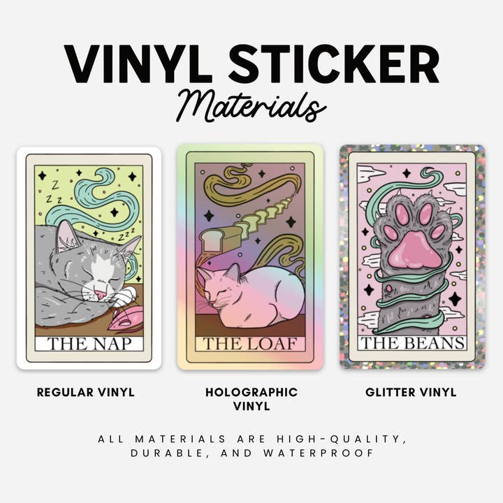 Midnight Door Studio - Wholesale Sticker - The Nap Cat Tarot Card Vinyl Sticker2