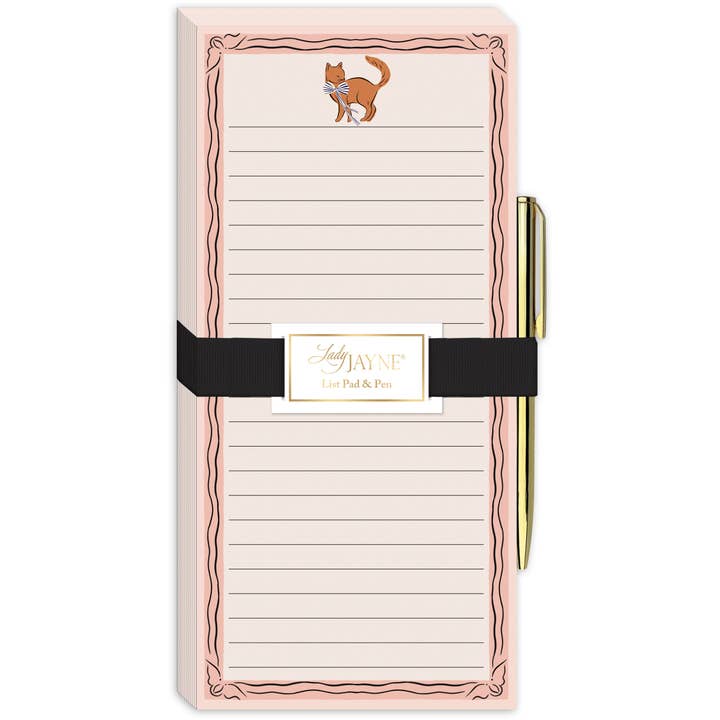 Orange Cat Magnetic List Pad With Pen for wholesale by Lady Jayne