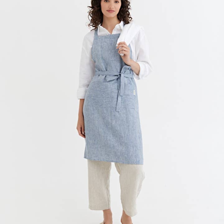 MagicLinen (We handle U.S. import procedures for you) - Wholesale Apron - Linen bib apron with pockets in various colors one size17