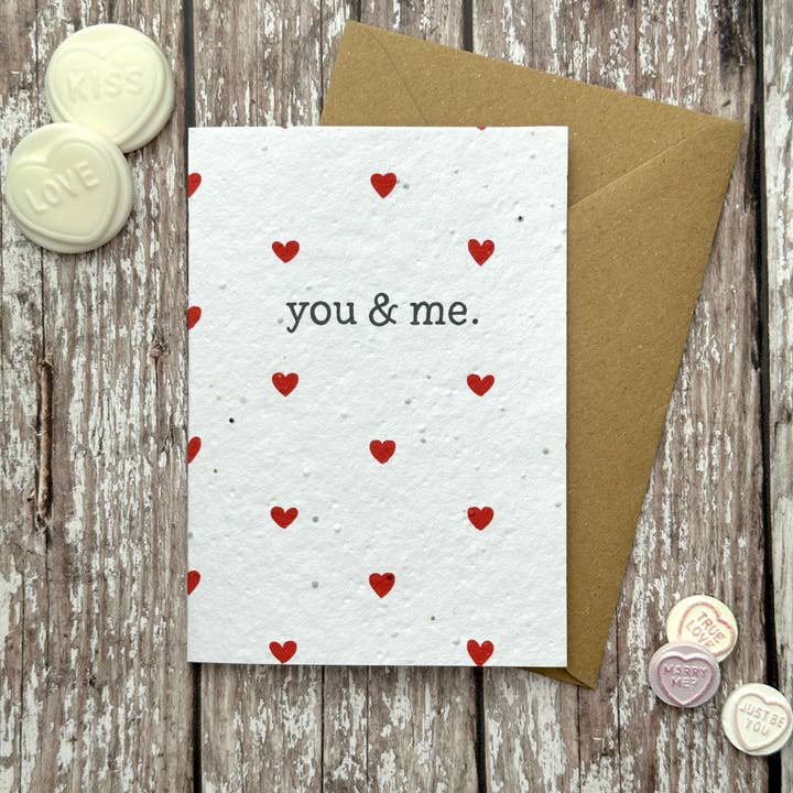 Eco friendly Valentine's card - You & me for wholesale by Audrey & Coco