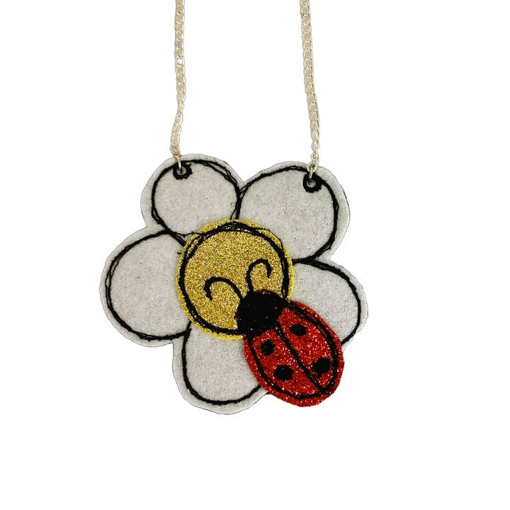 Daisy And Ladybird Necklace for wholesale by Bumblebee Design Treasures