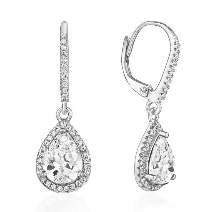 Halo en forme de larme en forme de poire en argent sterling 925 pour la vente par Massete