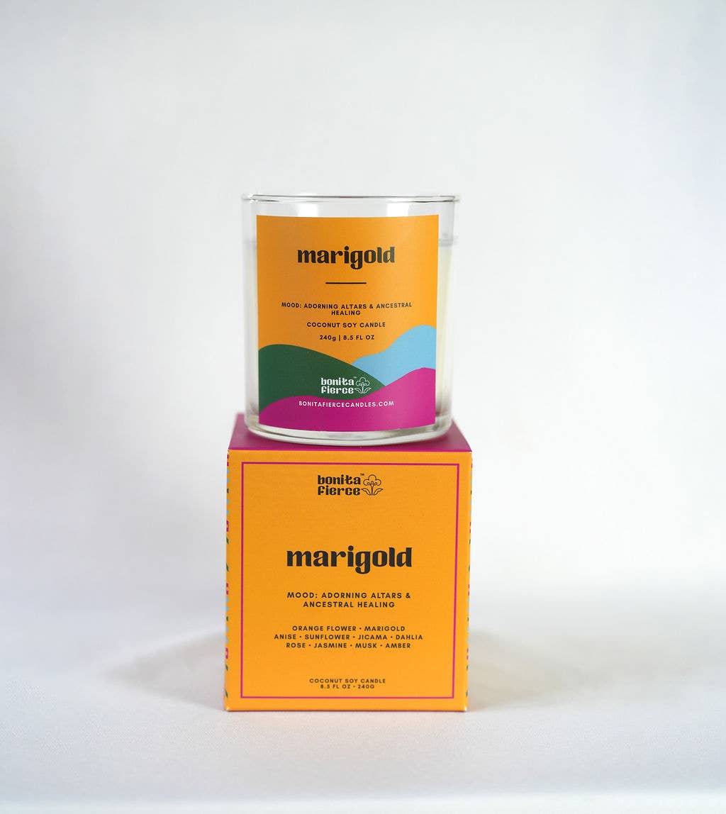 Bonita Fierce Candles - Wholesale Jar/Filled Candle - Marigold Candle | Dia De Los Muertos Candle3