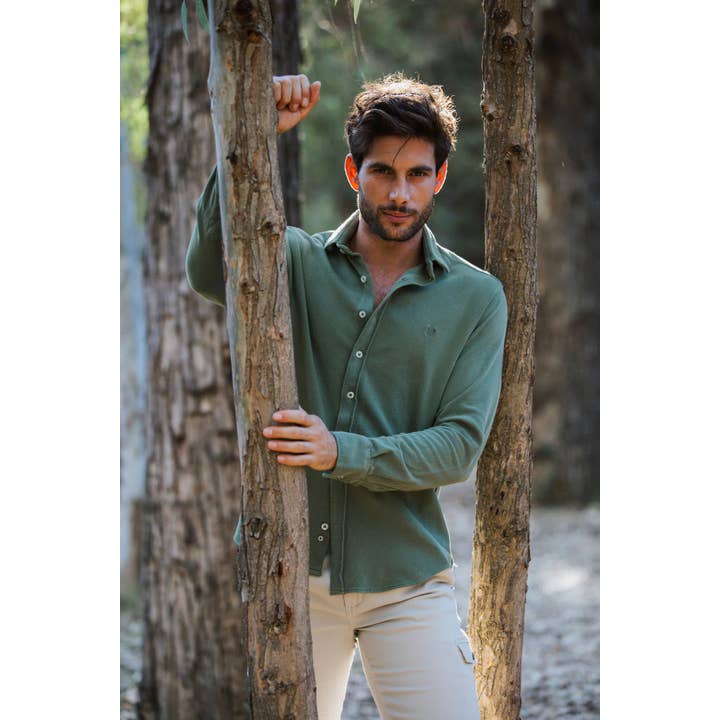 Green Piqué Shirt for wholesale by Custi Mikelo: Men's Clothing & Christmas Gifts