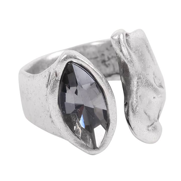 Chanour - Vente Bague de cocktail/de cérémonie - Bague en laiton cristallisé faite à la main - 6834