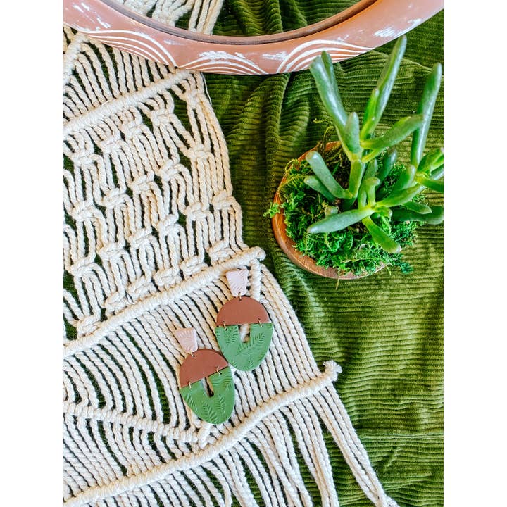 Lauren Likes Art - Wholesale Dangle Earrings - Boho Polymer Clay Statement Earrings in Earth Tones4