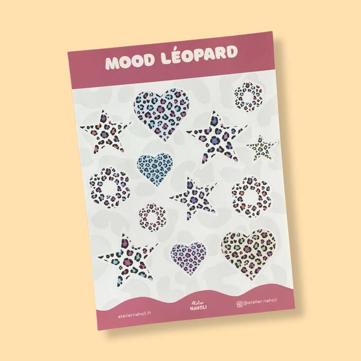 Foglio di adesivi - umore leopardo - A6 per la vendita all'ingrosso da parte di Atelier Naholi