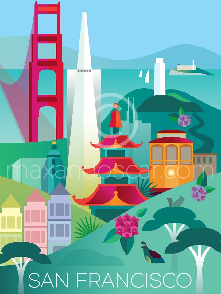 IMPRIMÉ SAN FRANCISCO pour la vente par Max & Oscar