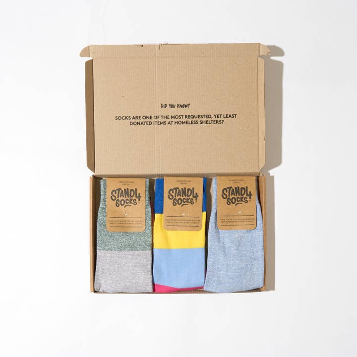 Caja de regalo, paquete de tres para venta al por mayor de Stand4 Socks