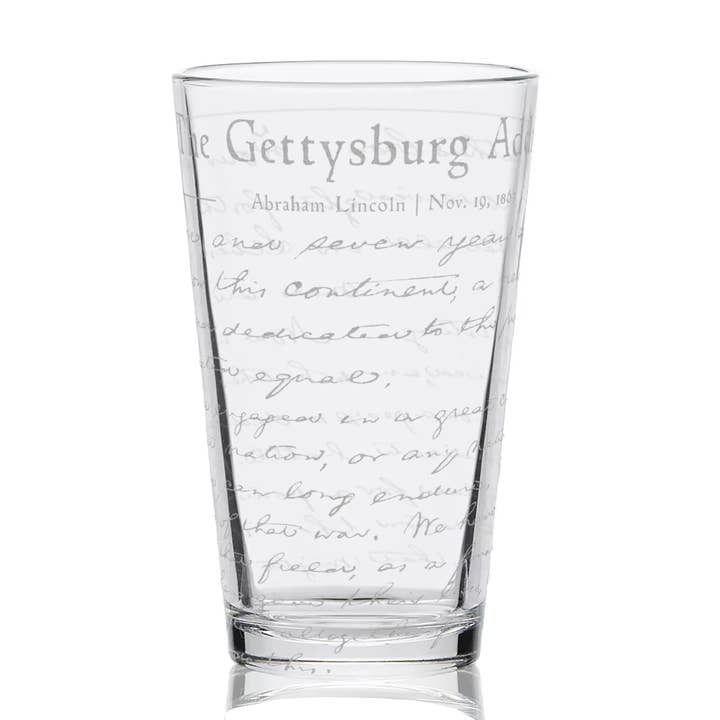 THE GETTYSBUG ADDRESS Óculos de cerveja gravados 16oz por atacado de LumEngrave